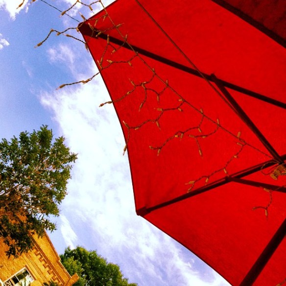 Red Umbrella, Blue Sky, Brunch